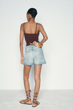 Z1975 RIPPED DENIM SHORTS - Zara фото 5