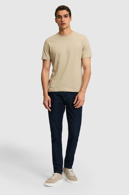 Erkek Regular Fit Bisiklet Yaka A__k Haki Basic Ti__rt