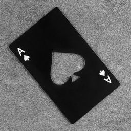 Цена за 2 шт. Карта-открывашка "Туз козырный", 8,5 х 5,5 см, черная