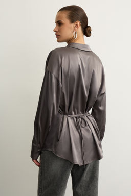 Рубашка из сатина с завязками - Mollis фото 4
