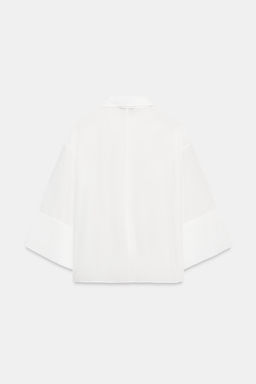 CAMISA FLUIDA FLORES RELIEVE / Blanco - Zara фото 7