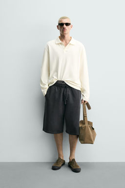 BERMUDA JOGGER RELAXED FIT EFECTO LAVADO / Antracita oscuro