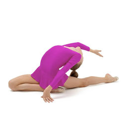 Купальник гимнастический Grace Dance, с юбкой, с длинным рукавом, р. 28, цвет фуксия  фото 6