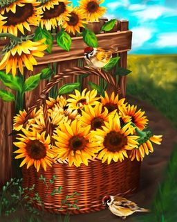 Корзина подсолнухов (худ. Мариевская А.)