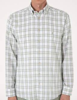 Ye_il Regular Fit Ekose Uzun Kollu G_mlek - Pierre cardin фото 6