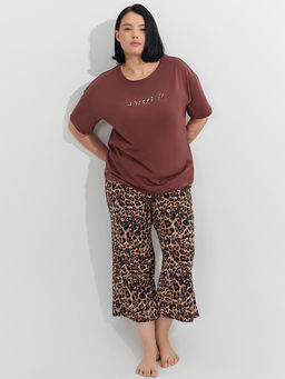 Комплект домашний женский коричневый с леопардовым принтом - Mark formelle фото 8