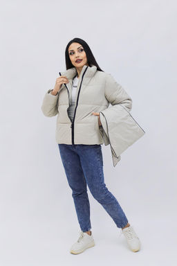 Демисезонная женская куртка весна осень +дутый шарф-косынка 8193