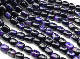 Бусины из агата тонированного прямоугольник 15*18мм цв.фиолетовый, 38см, 19 бусин Радуга камня