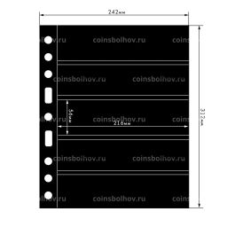 Лист для банкнот на 5 ячеек формат Grande 5S Черный LEUCHTTURM 312953