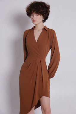 11387 Платье с запахом кофе