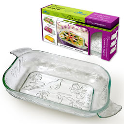 Блюдо шубница 300*160*50 ГОЛУБЬ, стекло 103-402