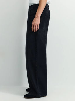 Джинсы wide leg с эффектом стирки / Zarina фото 3