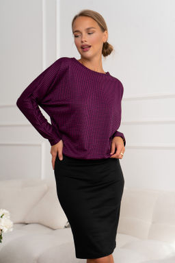 Платье Open Style 5934 бордовый/черный
