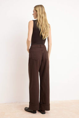 Koyu Mavi Paca Katlamal? Normal Bel Wide Leg Jeans TWOAW26JE00011 - Trendyolmilla фото 17