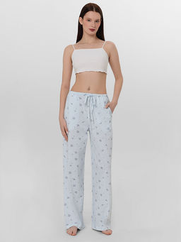 Брюки домашние женские голубые с цветочным принтом - Mark formelle фото 3