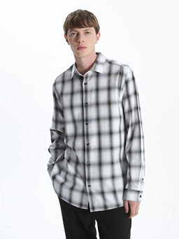 Regular Fit Uzun Kollu Ekose Gabardin Erkek G?mlek