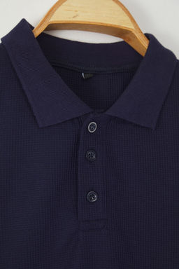 TRENDYOL MAN Lacivert Oversize/Genis Kesim Dokulu Polo Yaka T-shirt TMNSS25PO00003 - Trendyolmilla фото 16