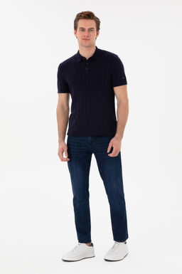 Erkek Slim Fit Polo Yaka Lacivert Triko Ti__rt Sepette S_rpriz _ndirim - U.s. polo assn фото 4