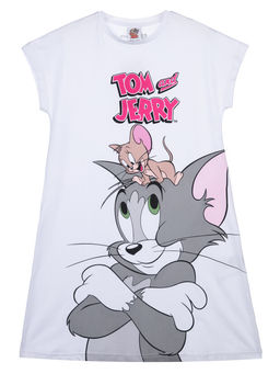 Сорочка ночная PlayToday Tom&Jerry для девочки из хлопка с эластаном в ассортименте фото 3