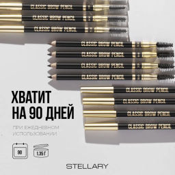 Stellary Карандаш для бровей с аппликатором / Eyebrow pencil тон 100  фото 6