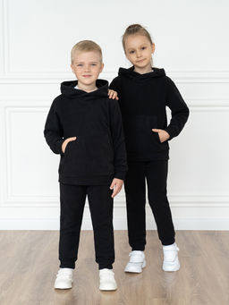 Костюм детский флисовый черный 7043 г(ш) (104, 56)
