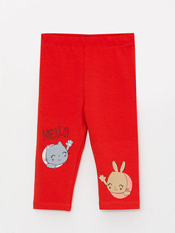 Beli Lastikli Bask?l? K?z Bebek 3/4 Boy Tayt 2li - Waikiki фото 2