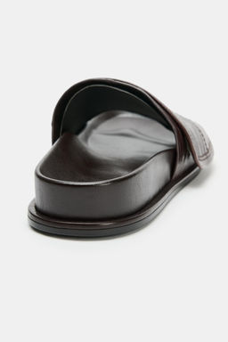 SANDALIA PLANA PIEL / Marr?n - Zara фото 6