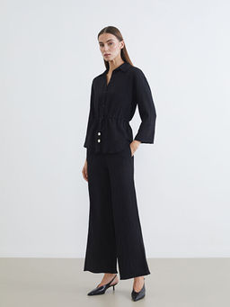 Beli Lastikli Dokulu Geni? Pa?a Kad?n Pantolon