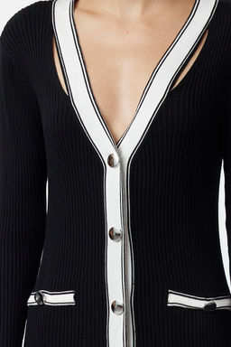 TRENDYOLMILLA Siyah Maxi Triko Renk Bloklu Elbise TWOAW24EL00017  фото 3