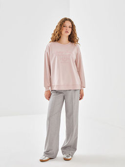 Bisiklet Yaka Nak??l? Kad?n Sweatshirt