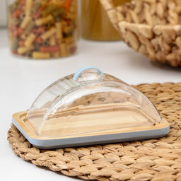 Маслёнка Heaven, 14×10×5 см, бамбук, крышка пластик, МИКС