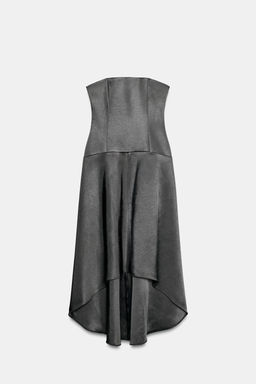 VESTIDO SATINADO ASIM?TRICO ZW COLLECTION / Gris oscuro - Zara фото 3