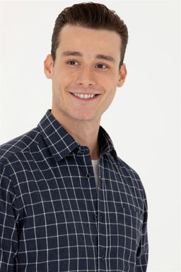 U. S. Polo Assn Мужская темно-синяя рубашка с длинным рукавом - U.s. polo assn фото 9