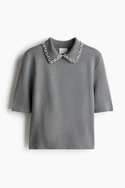 Top de punto con cuello decorativo - H&m фото 7