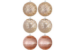 Набор 6 новогодних шаров 9,5*9,5 см Шампань - Elan gallery фото 10