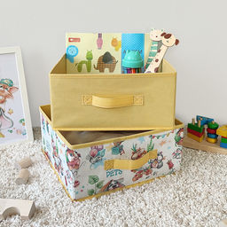 VAL LPY-BOX-2S2F Короба стеллажные, без крышки, 31*31*15 см, набор 4 шт., жёлт., ЛЮБИМЧИКИ, шт