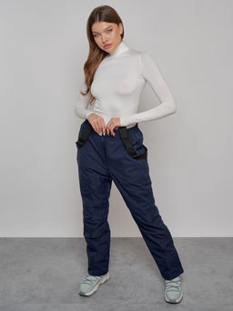 Полукомбинезон утепленный женский зимний горнолыжный темно-синего цвета 1333TS - Chunmai фото 15