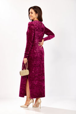 Платье Gizart 5339/1 брусничный жатка