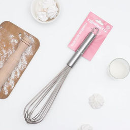 Венчик для взбивания с толстыми струнами KONFINETTA, 37?7 см, серебристый  фото 3