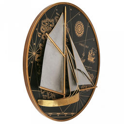 Панно настенное металлическое Паруса д60см, h2-6см, декоративное, объемное, черный/серебристый, ручная работа, в коробке (Китай) ДОПУСКАЮТСЯ: небольшие потертости, вкрапления, неровности. - Домашняя Мода фото 5