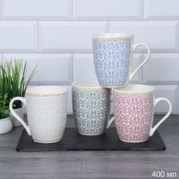 Кружка 400 мл Пастель с узором / SB-102 /уп 12/72/