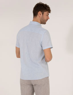 A__k Mavi Regular Fit K_sa Kollu G_mlek