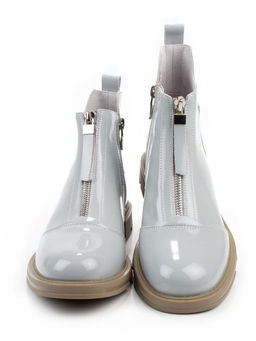 01-M43-9 GRAY/LT. BLUE Ботинки демисезонные женские (натуральная кожа)