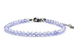 Браслет из фианитов шарик граненый 4мм цвет лавандовый, 17см