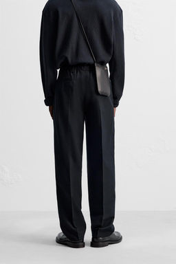 COTTON/WOOL PLEATED TROUSERS - Zara фото 3