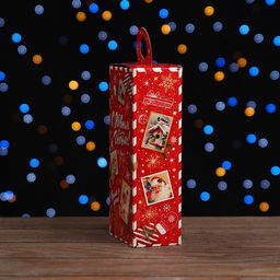 Цена за 10 шт. Коробка подарочная складная Новогодица красный 10 х 6 х 21 см - Simaland фото 7