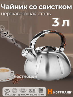 Чайник 3,0л нержавеющая сталь НМ 5532/2 со свистком