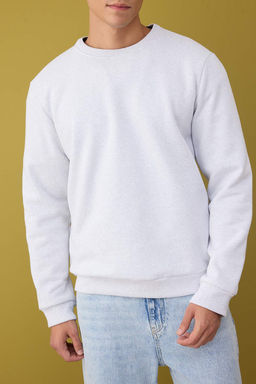 Siyah-Lacivert-Gri Melanj 3lu Paket Regular/Normal Kesim Basic Ici Polar Sweatshirt TMNAW26SW00006 - Trendyolmilla фото 5