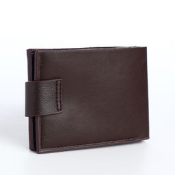 Портмоне мужское на магните, отдел для карт, купюр, коричневый