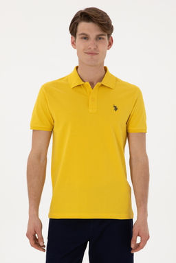 Erkek Slim Fit Polo Yaka Sar_ Basic Ti__rt Sepette S_rpriz _ndirim